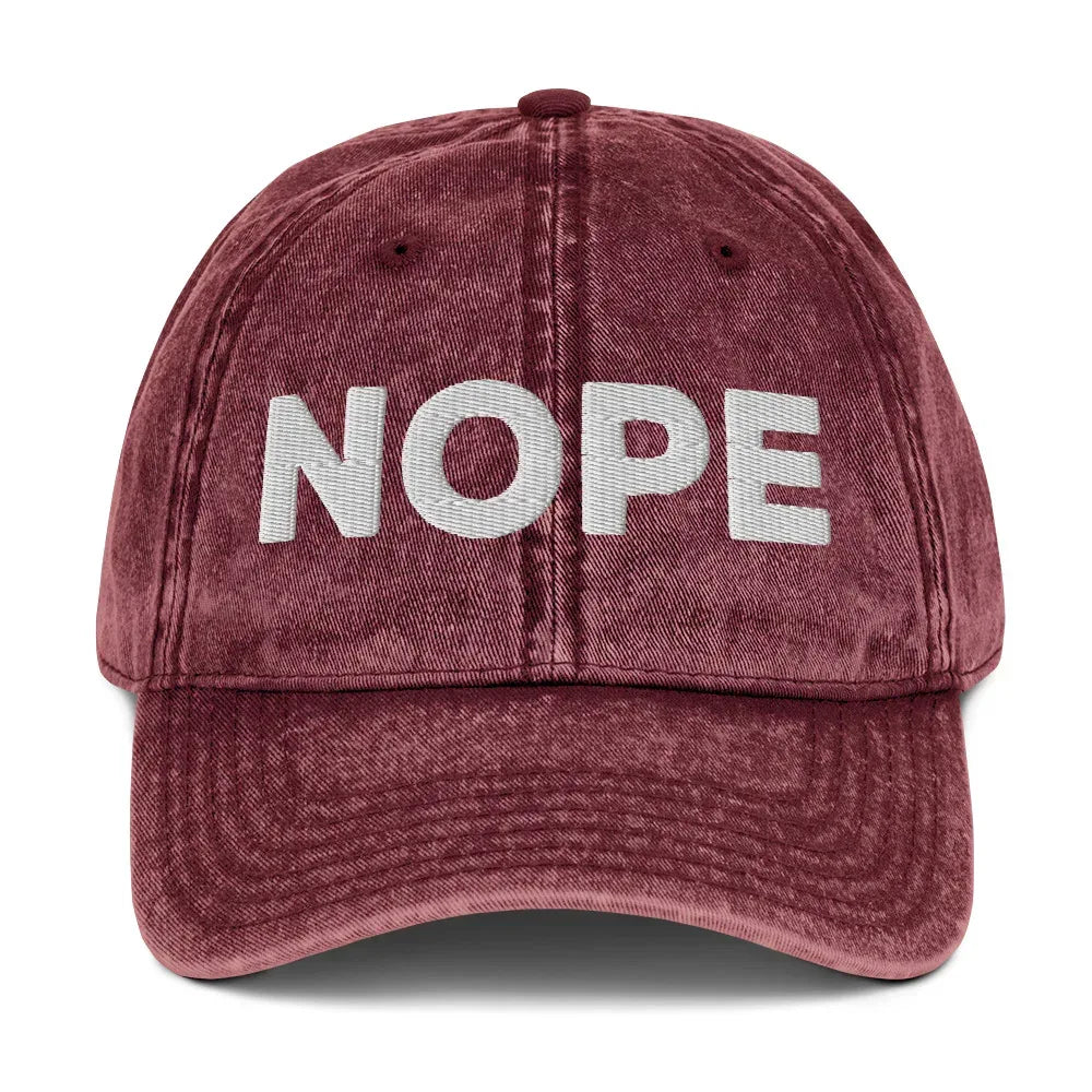 Nope Vintage Cotton Twill Hat [Embroidered] - Odd Chef