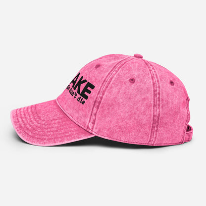 I Bake So People Don't Die Vintage Cotton Twill Hat [Embroidered]