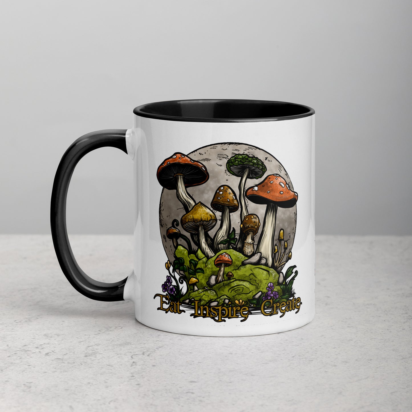 Wild Mushroom Mug with Color Inside