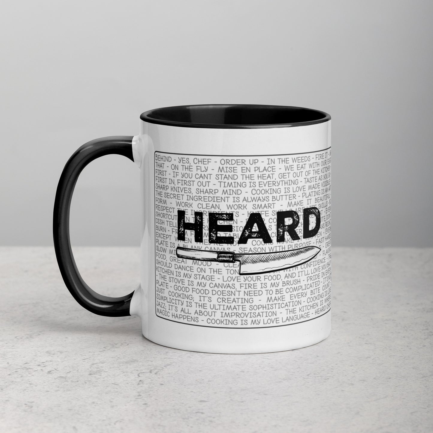 Heard Kitchen Phrase Mug with Color Inside