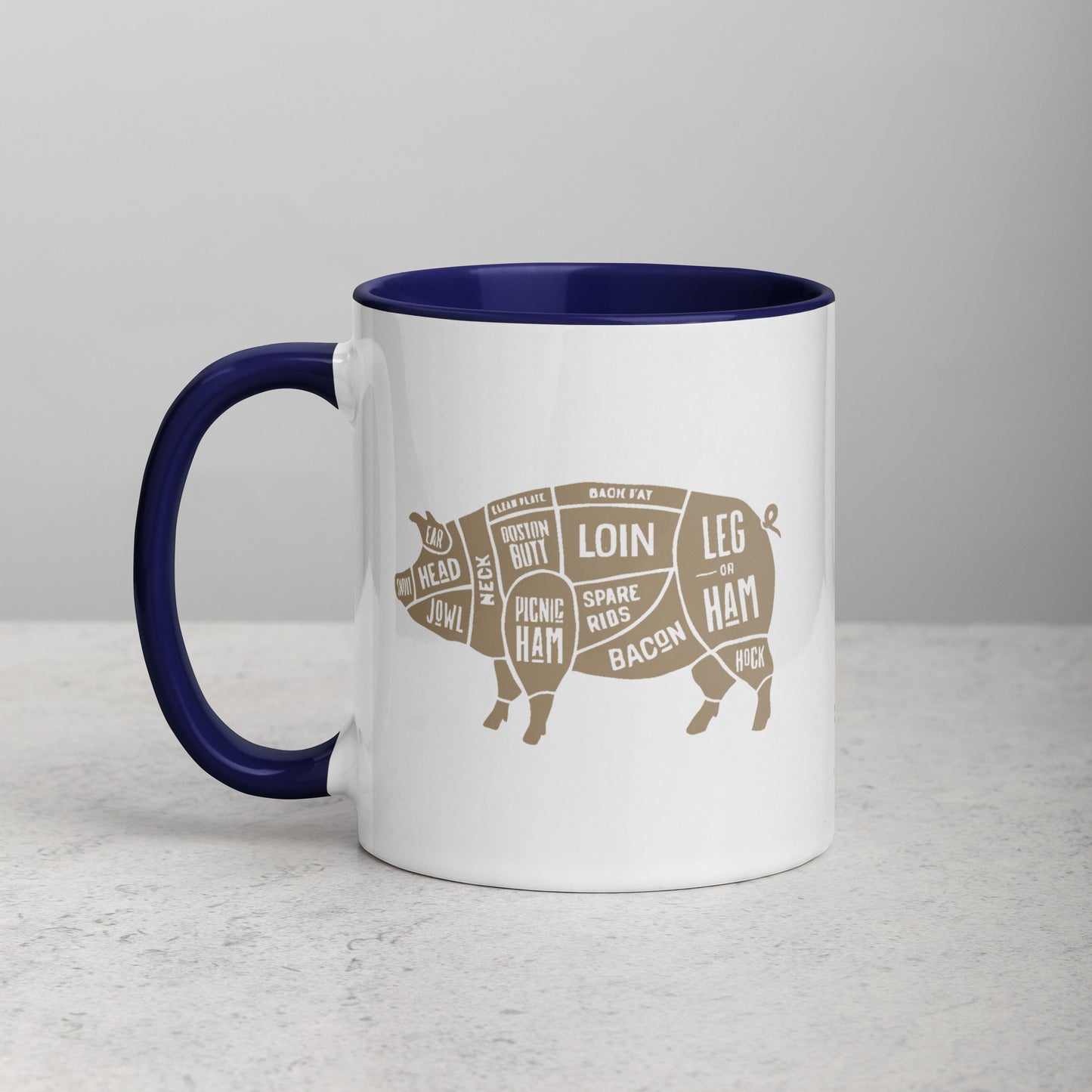 Pig Butcher Mug with Color Inside
