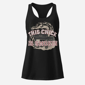 This Chick is Smokin Women’s Fitted Racerback Tank Top - Odd Chef