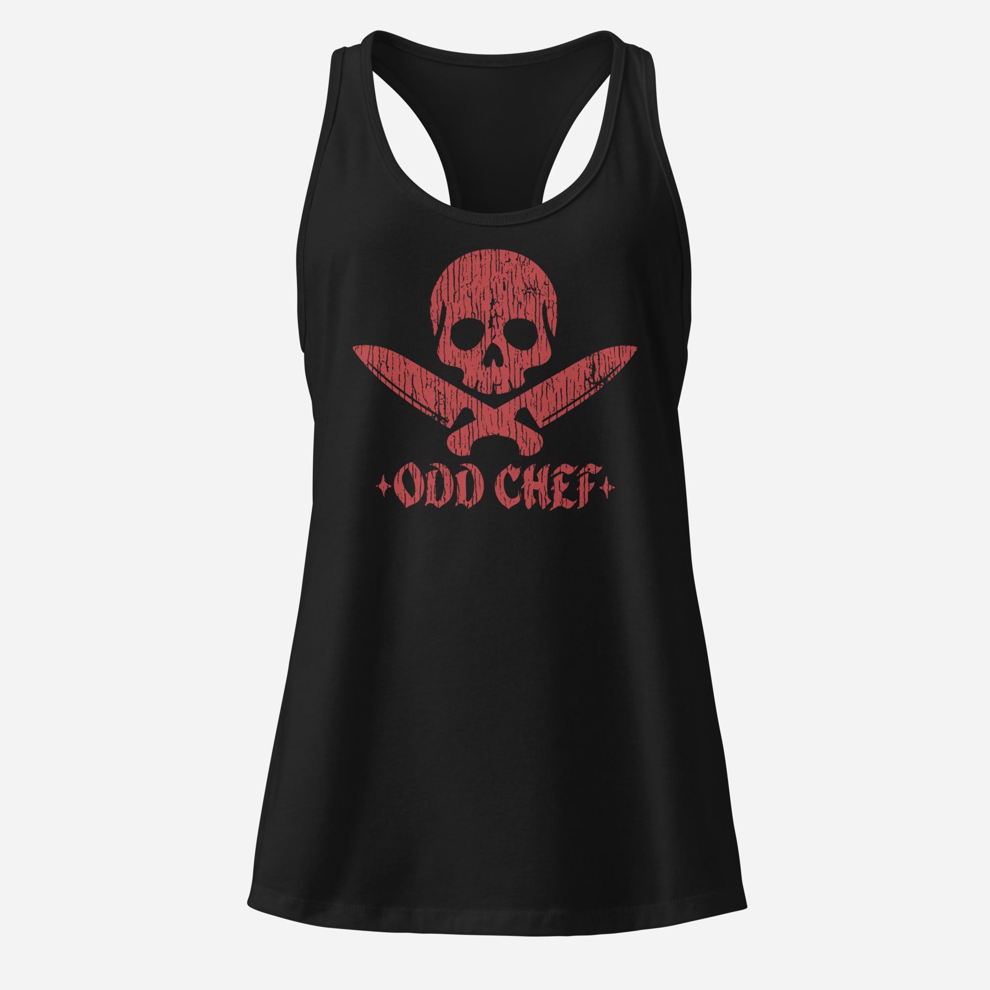 Skull & Crossed Knives Women’s Fitted Racerback Tank Top