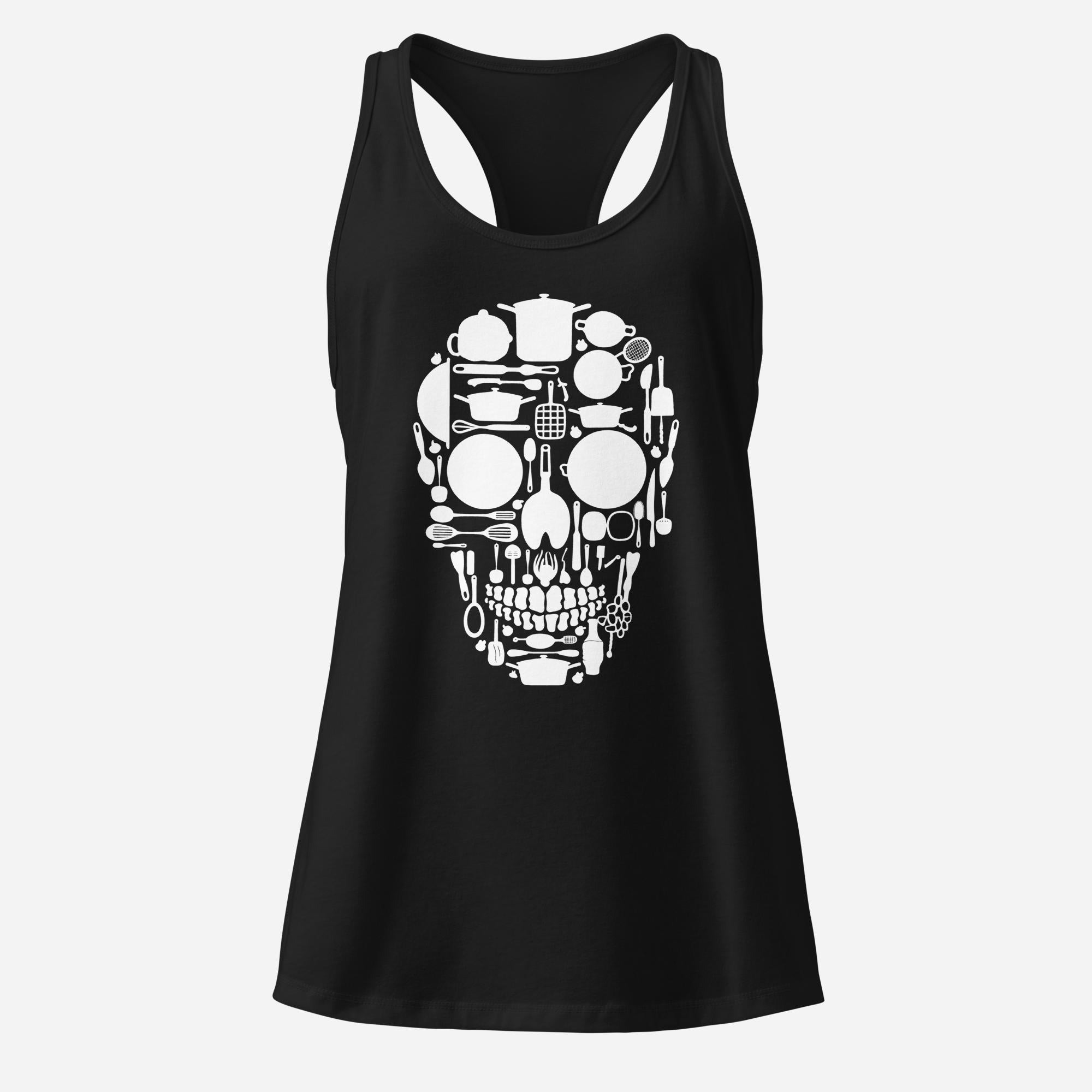 Kitchen Skull Women’s Fitted Racerback Tank Top