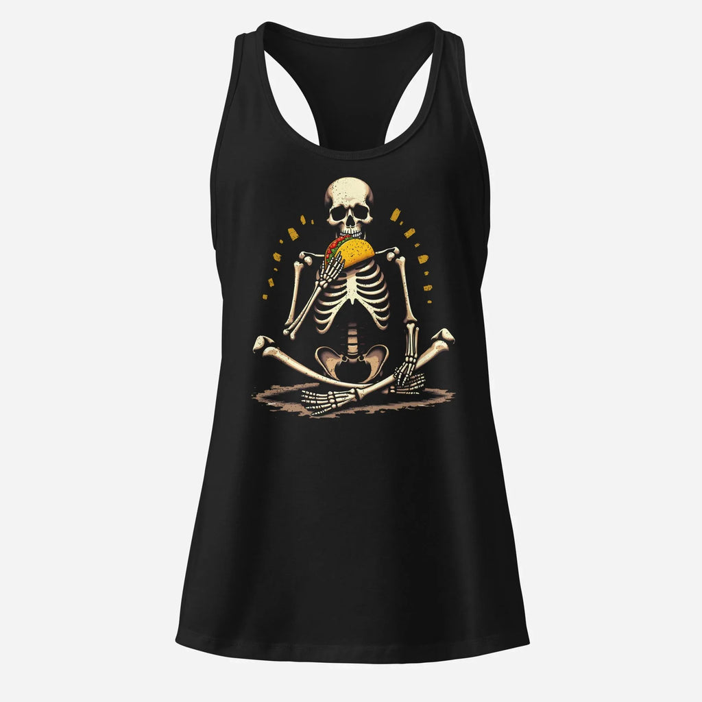Skeleton Taco Women’s Fitted Racerback Tank Top