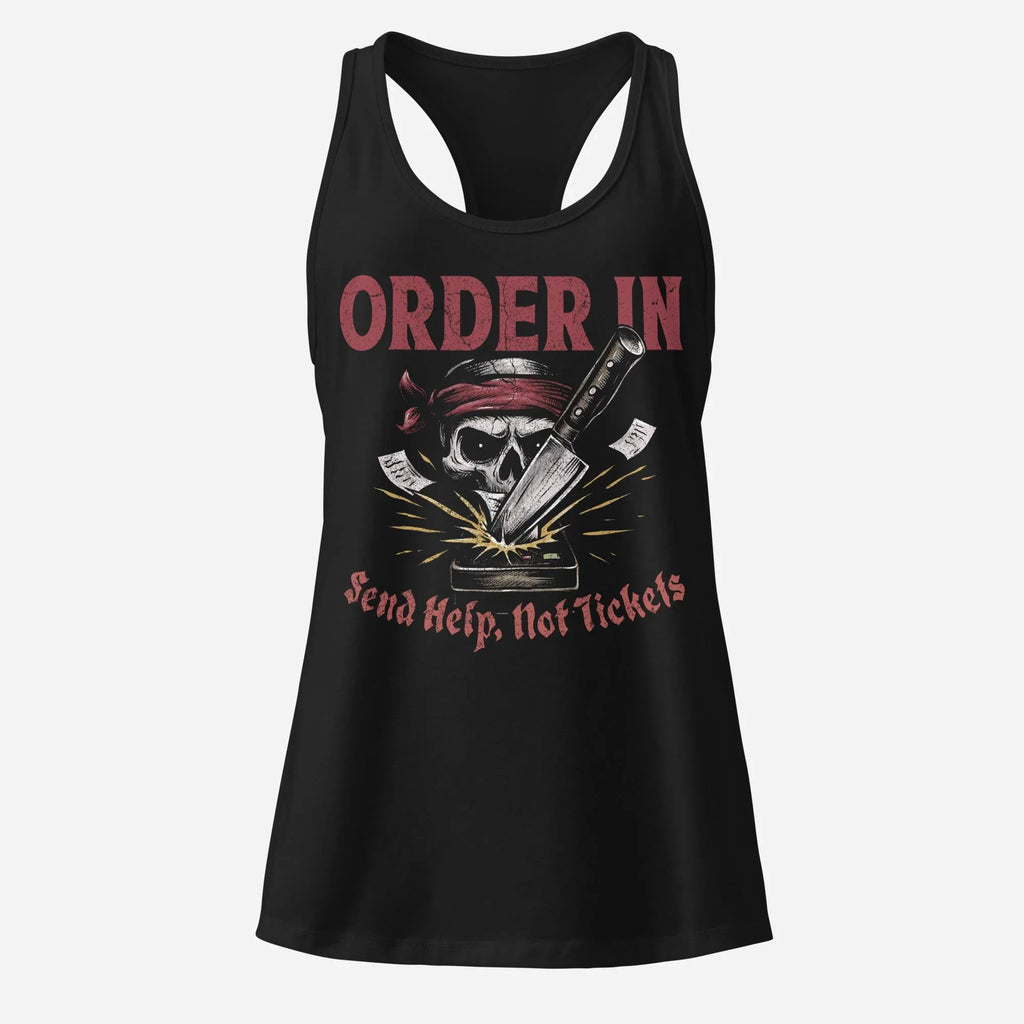 Order In Women’s Fitted Racerback Tank Top