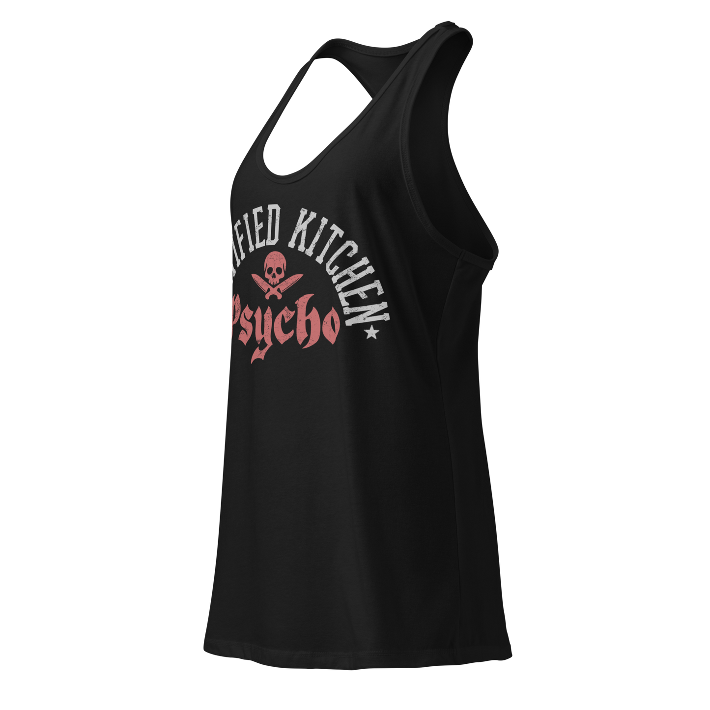 Kitchen Psycho Women’s Fitted Racerback Tank Top