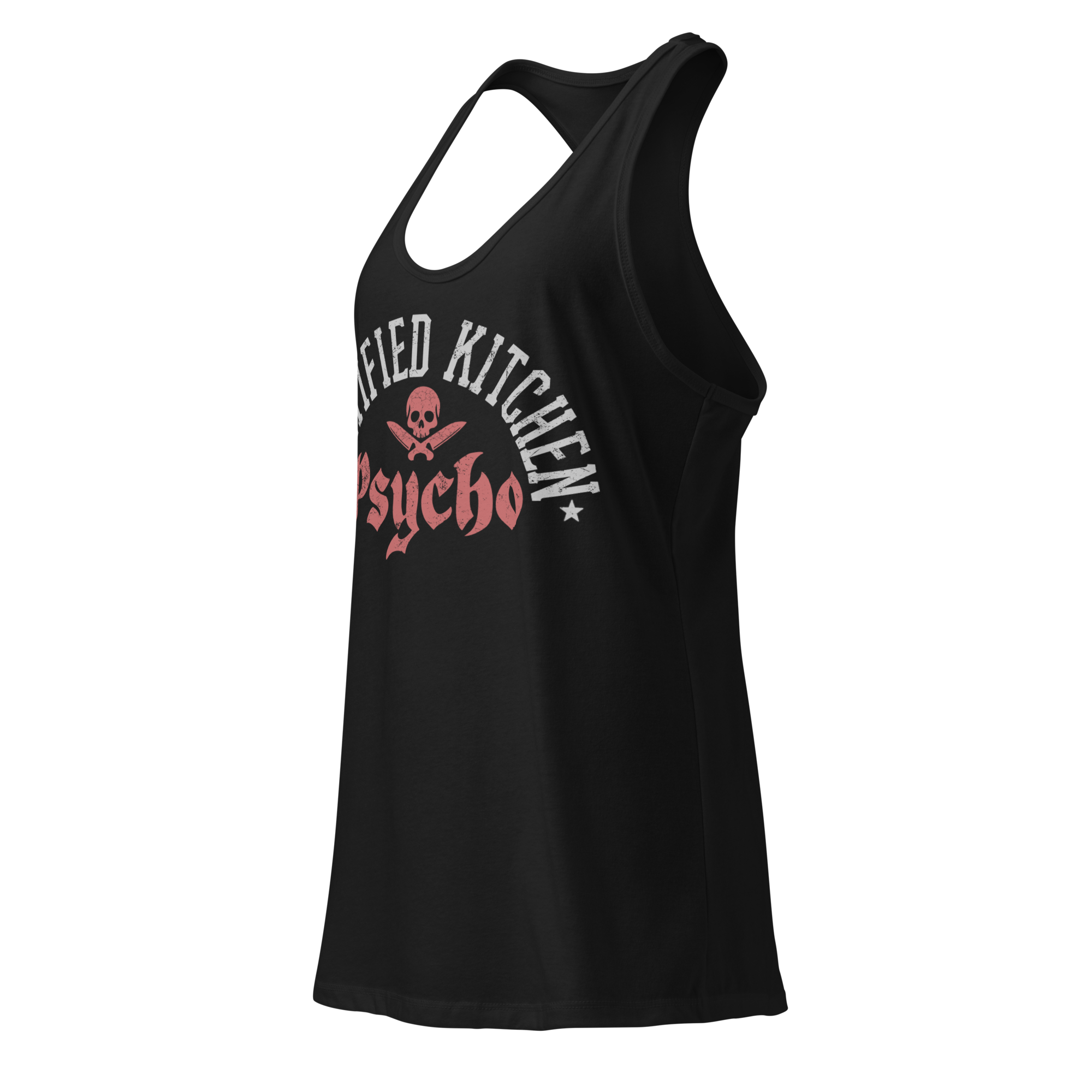 Kitchen Psycho Women’s Fitted Racerback Tank Top