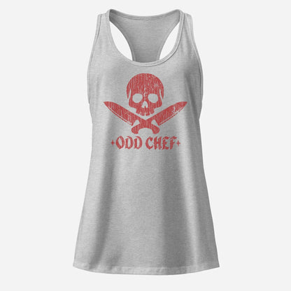 Skull & Crossed Knives Women’s Fitted Racerback Tank Top