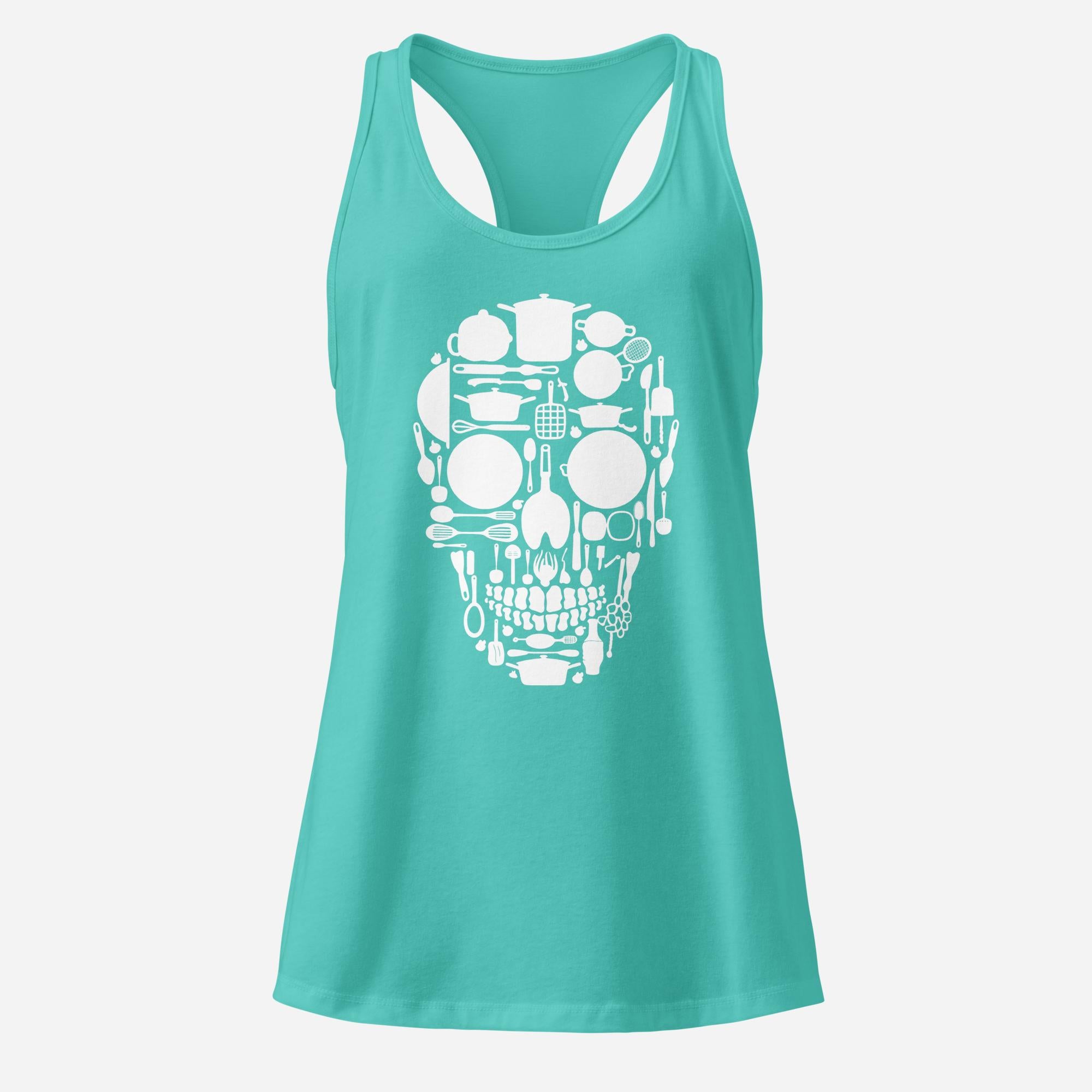 Kitchen Skull Women’s Fitted Racerback Tank Top