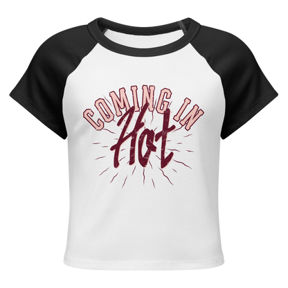 Coming in HOT Women’s micro rib raglan baby tee