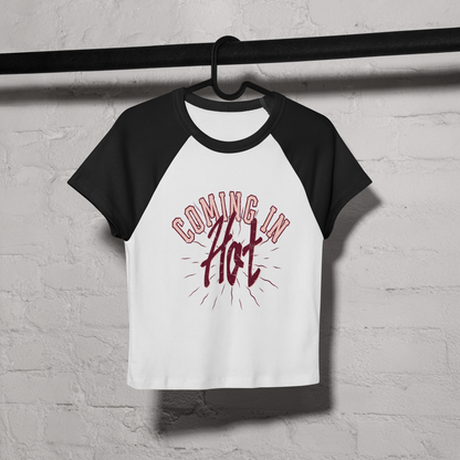 Coming in HOT Women’s micro rib raglan baby tee
