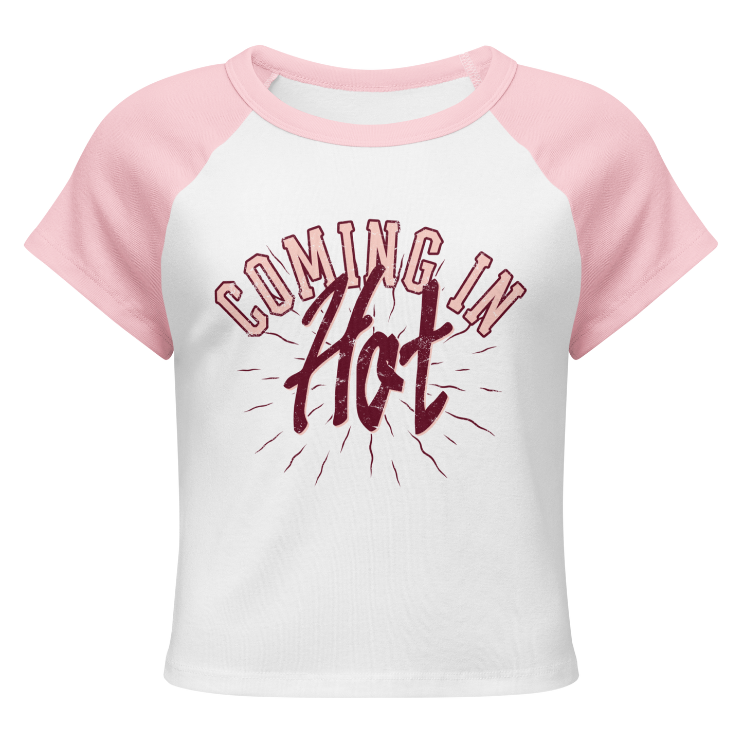 Coming in HOT Women’s micro rib raglan baby tee