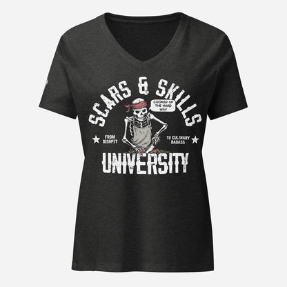 Scars & Skills Women’s Relaxed V-Neck Tee - Odd Chef