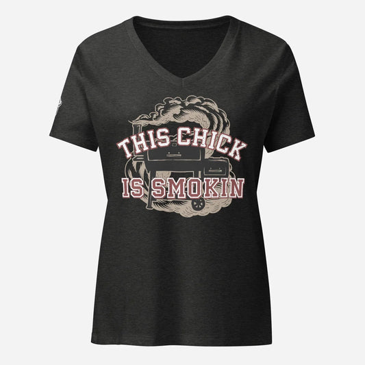 This Chick is Smokin Women’s Relaxed V-neck Tee - Odd Chef