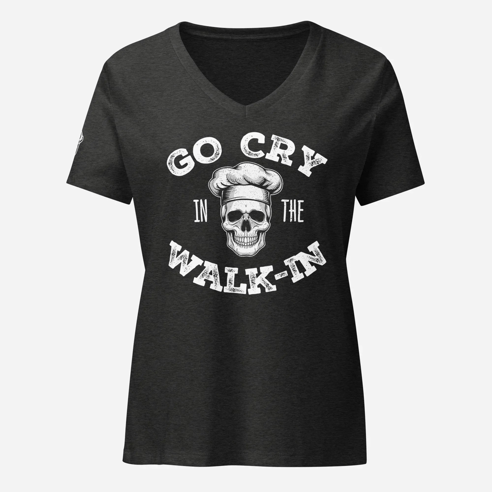 Go Cry in the Walk In Women’s Relaxed V-neck Tee - Odd Chef
