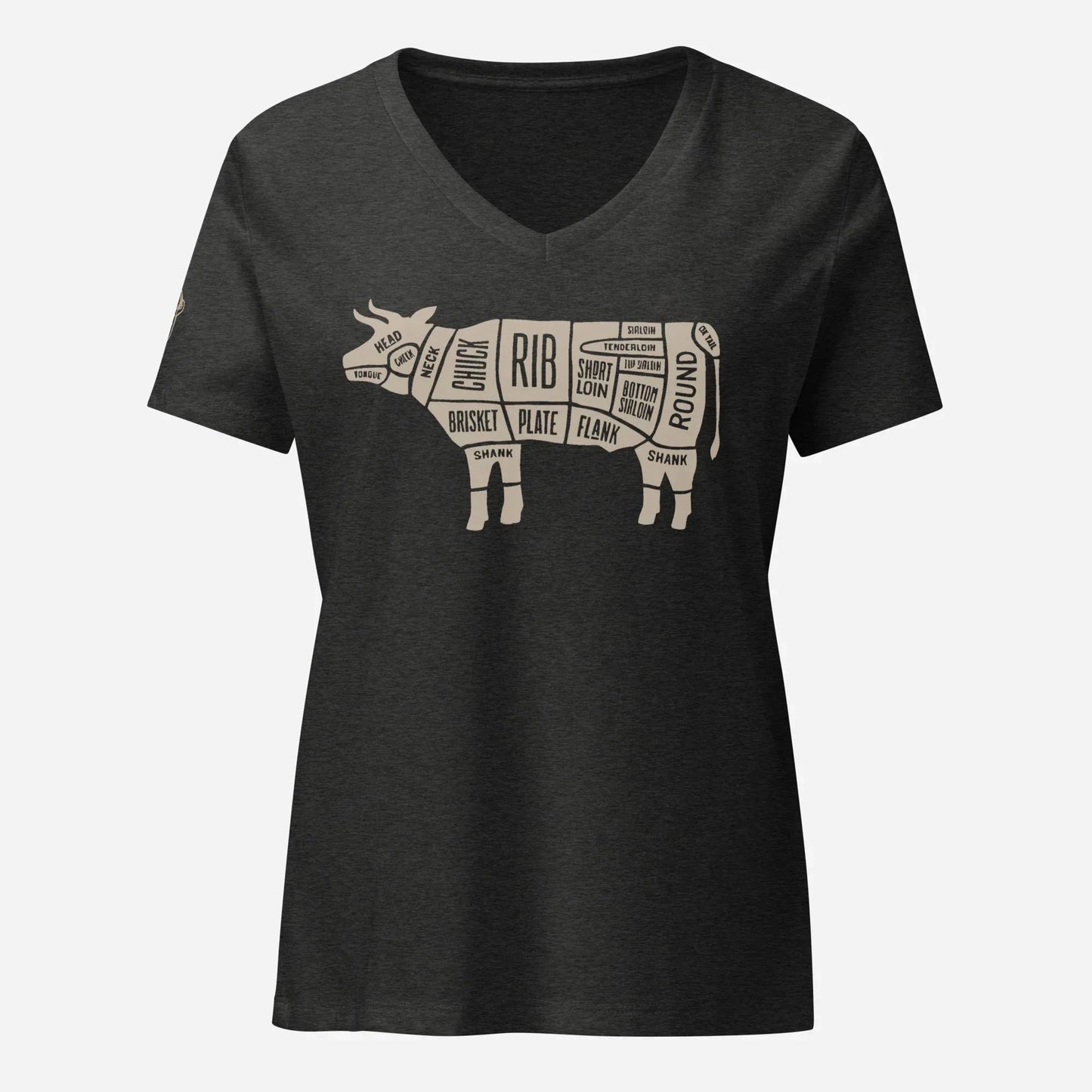 Beef Butcher Diagram Women’s Relaxed V-neck Tee - Odd Chef