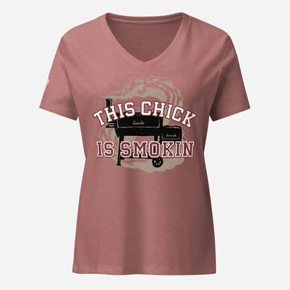 This Chick is Smokin Women’s Relaxed V-neck Tee - Odd Chef