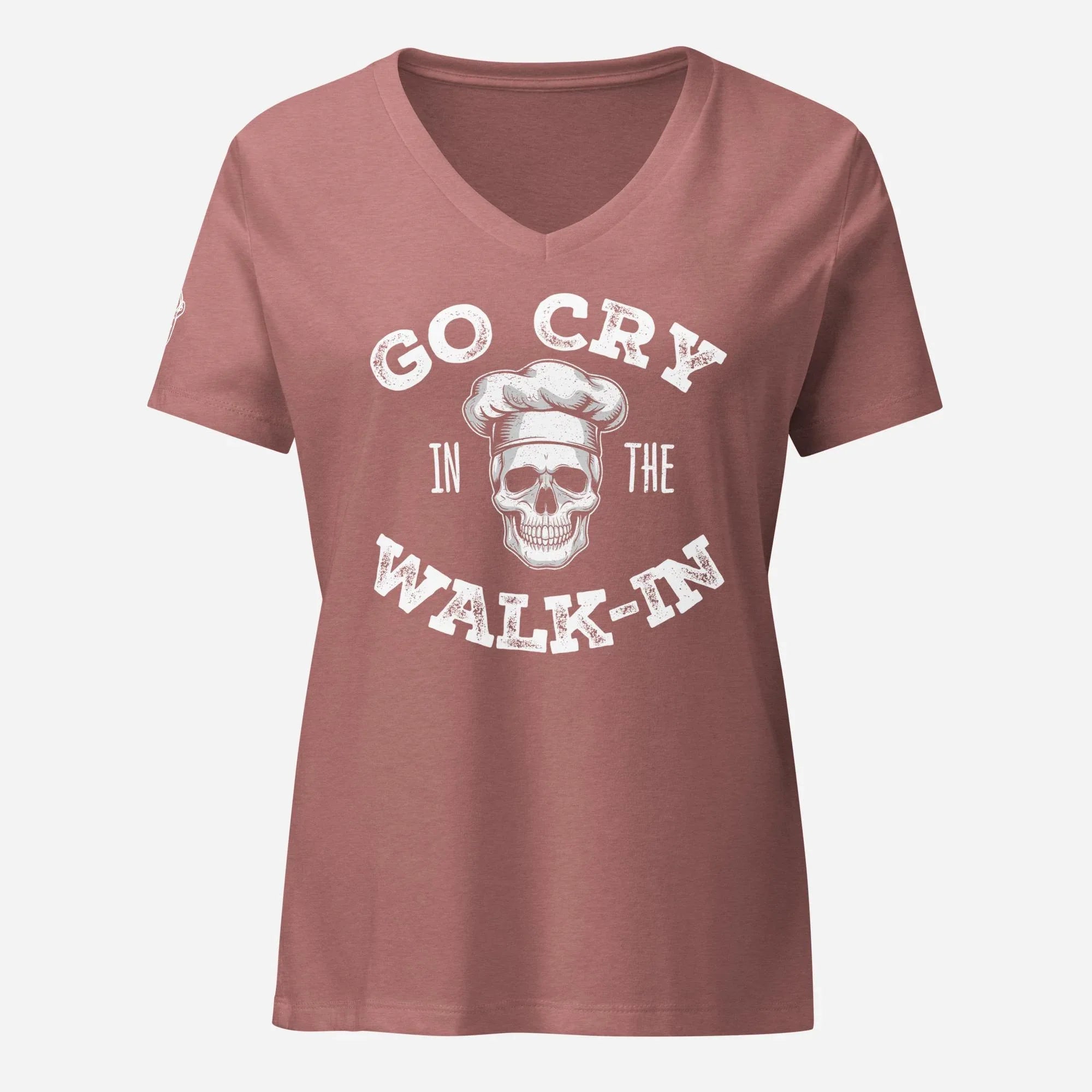 Go Cry in the Walk In Women’s Relaxed V-neck Tee - Odd Chef