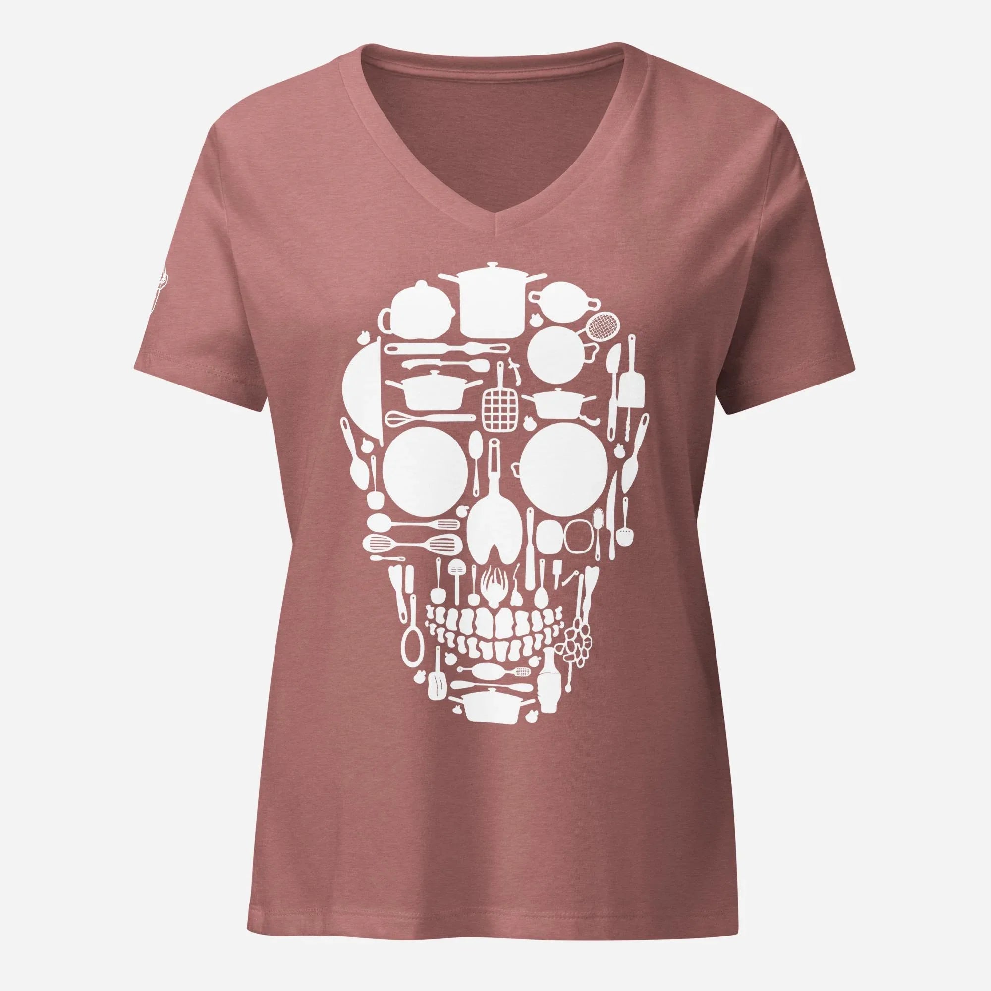 Skull Kitchen Women’s Relaxed V-neck Tee - Odd Chef