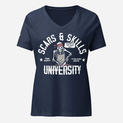 Scars & Skills Women’s Relaxed V-Neck Tee - Odd Chef