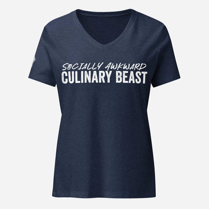 Socially Awkward Women’s Relaxed V-neck Tee - Odd Chef