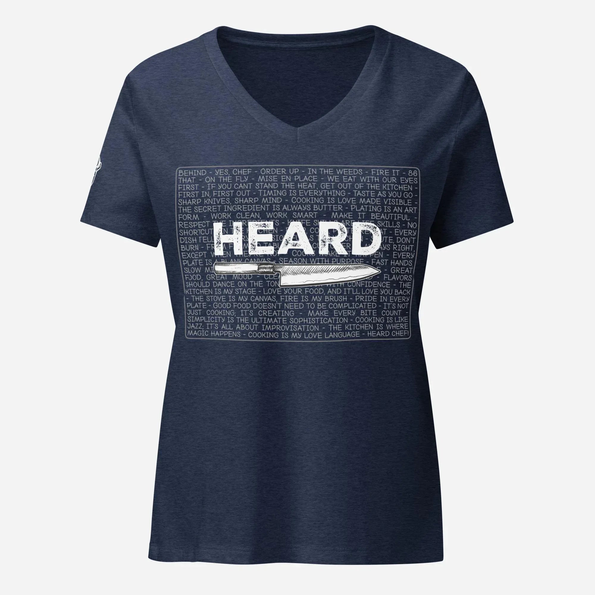Heard Kitchen Phrase Women’s Relaxed V-neck Tee - Odd Chef