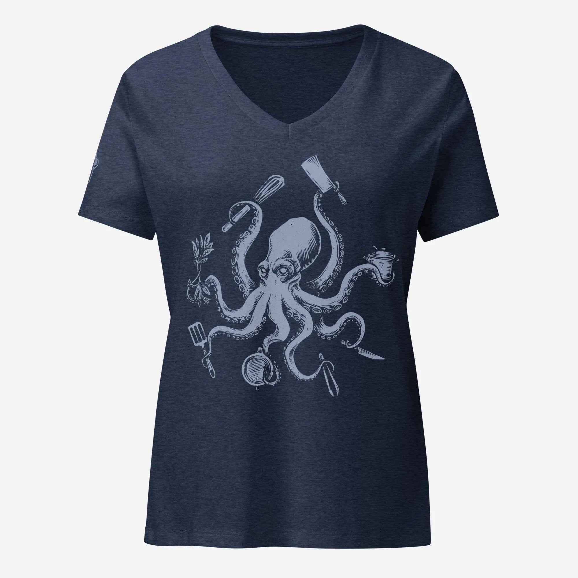 Chef Octopus Women’s Relaxed V-neck Tee - Odd Chef