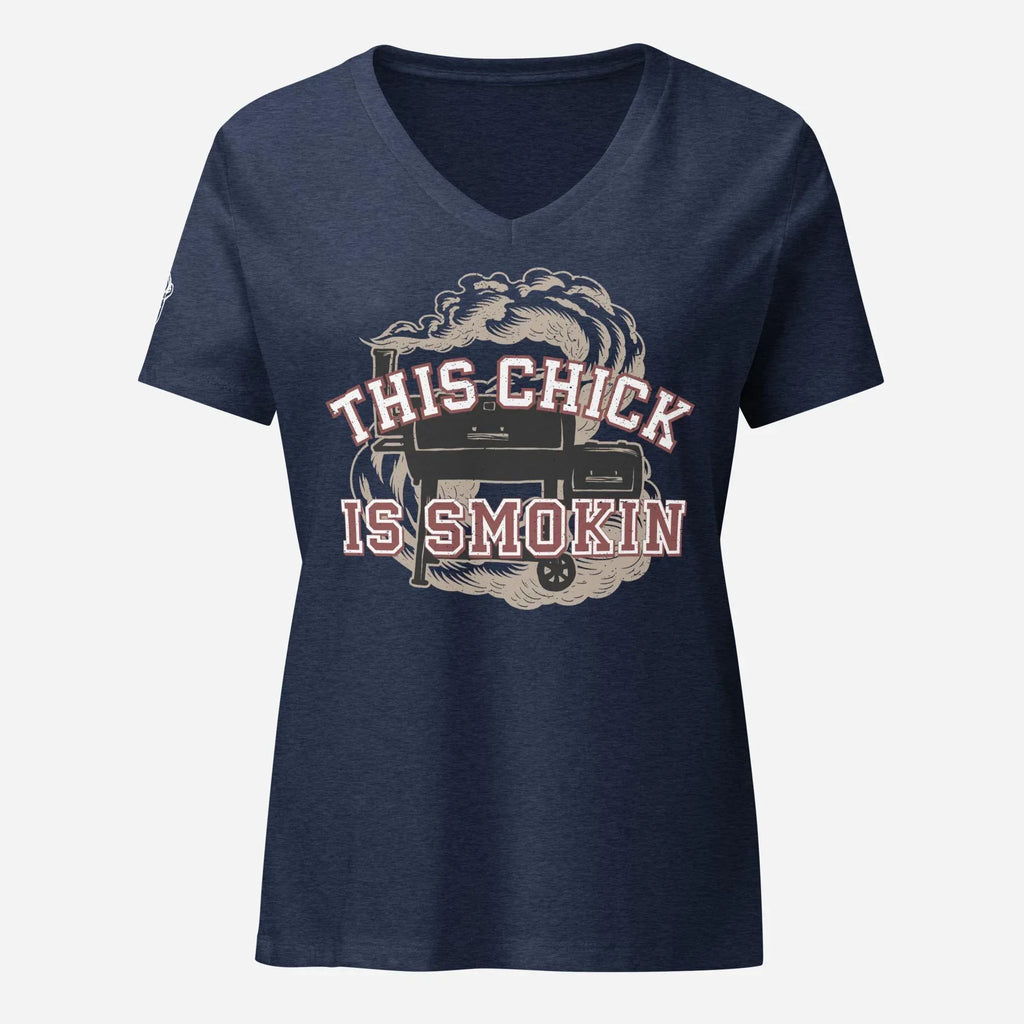 This Chick is Smokin Women’s Relaxed V-neck Tee - Odd Chef