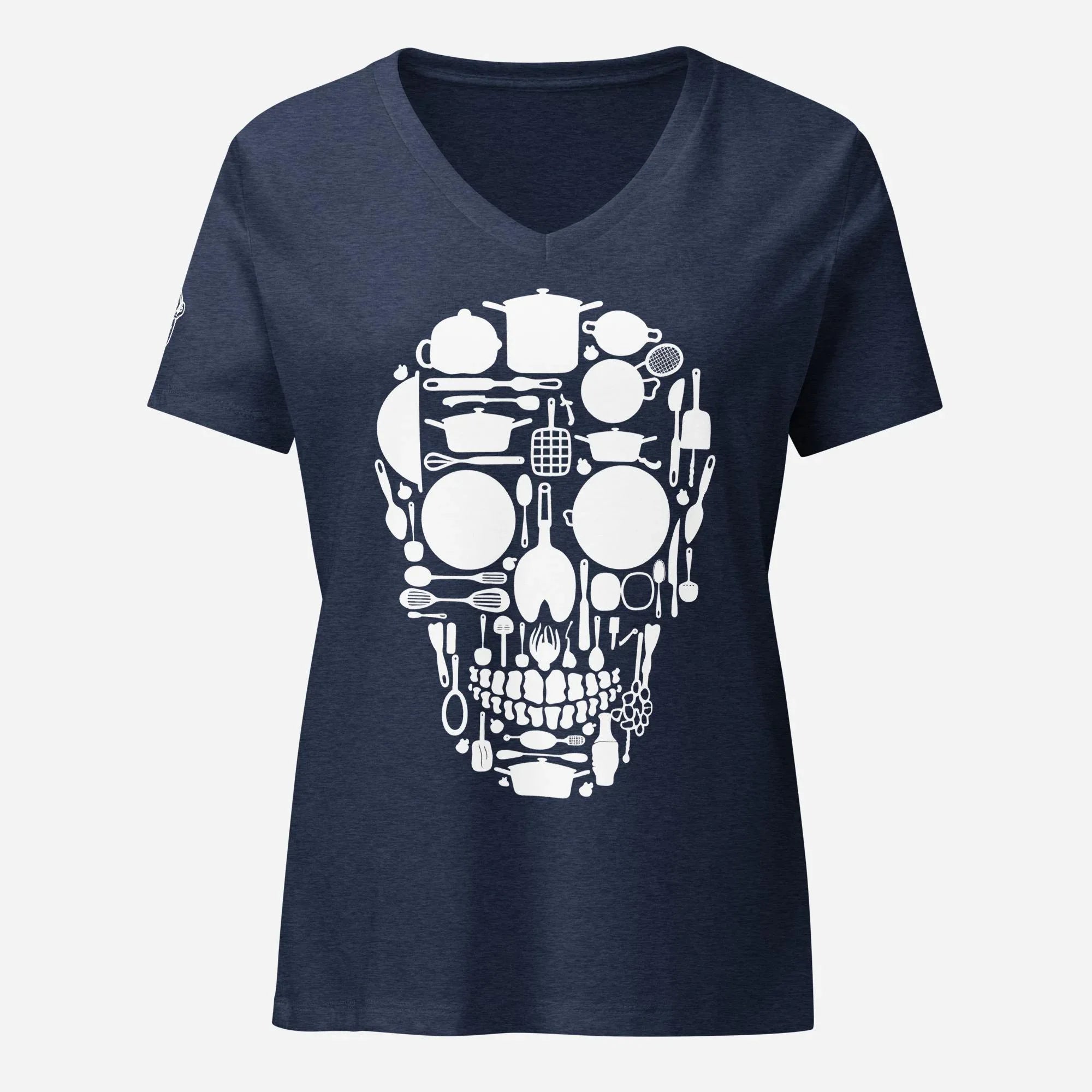 Skull Kitchen Women’s Relaxed V-neck Tee - Odd Chef