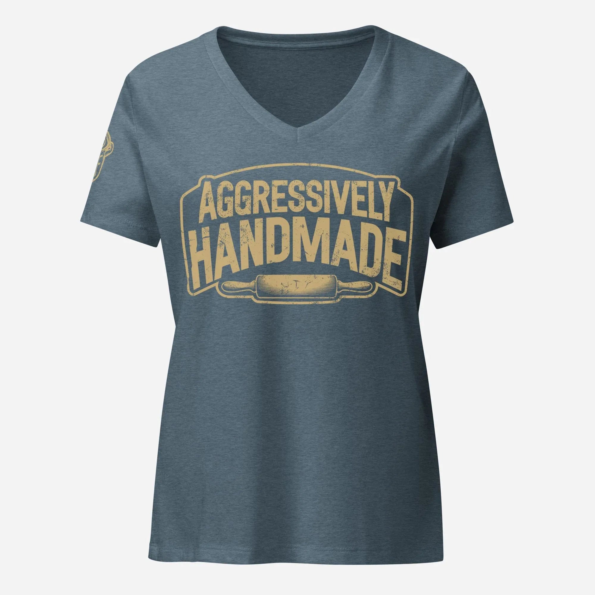 Aggressively Handmade Women’s Relaxed V-neck Tee - Odd Chef