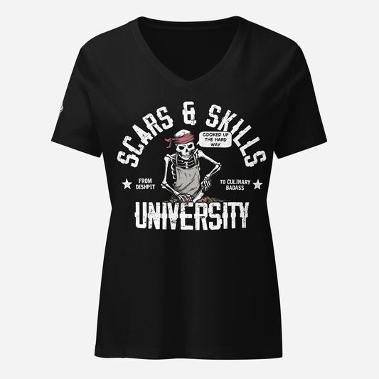 Scars & Skills Women’s Relaxed V-Neck Tee - Odd Chef
