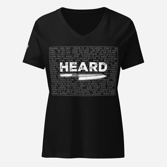 Heard Kitchen Phrase Women’s Relaxed V-neck Tee - Odd Chef