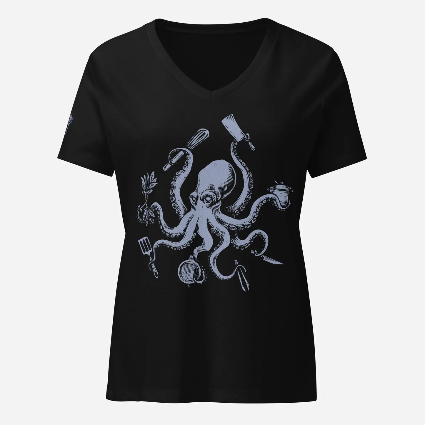Chef Octopus Women’s Relaxed V-neck Tee - Odd Chef