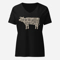 Beef Butcher Diagram Women’s Relaxed V-neck Tee - Odd Chef