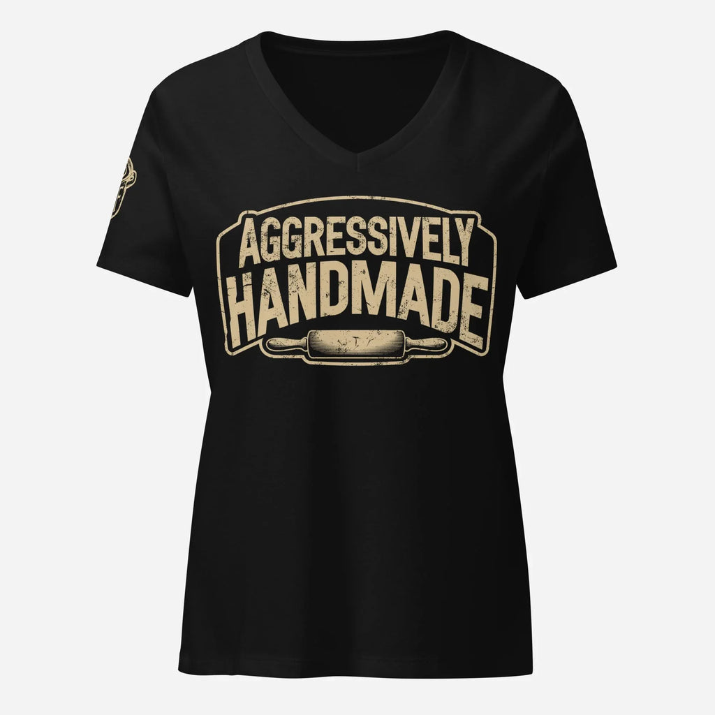 Aggressively Handmade Women’s Relaxed V-neck Tee - Odd Chef