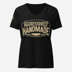 Aggressively Handmade Women’s Relaxed V-neck Tee - Odd Chef