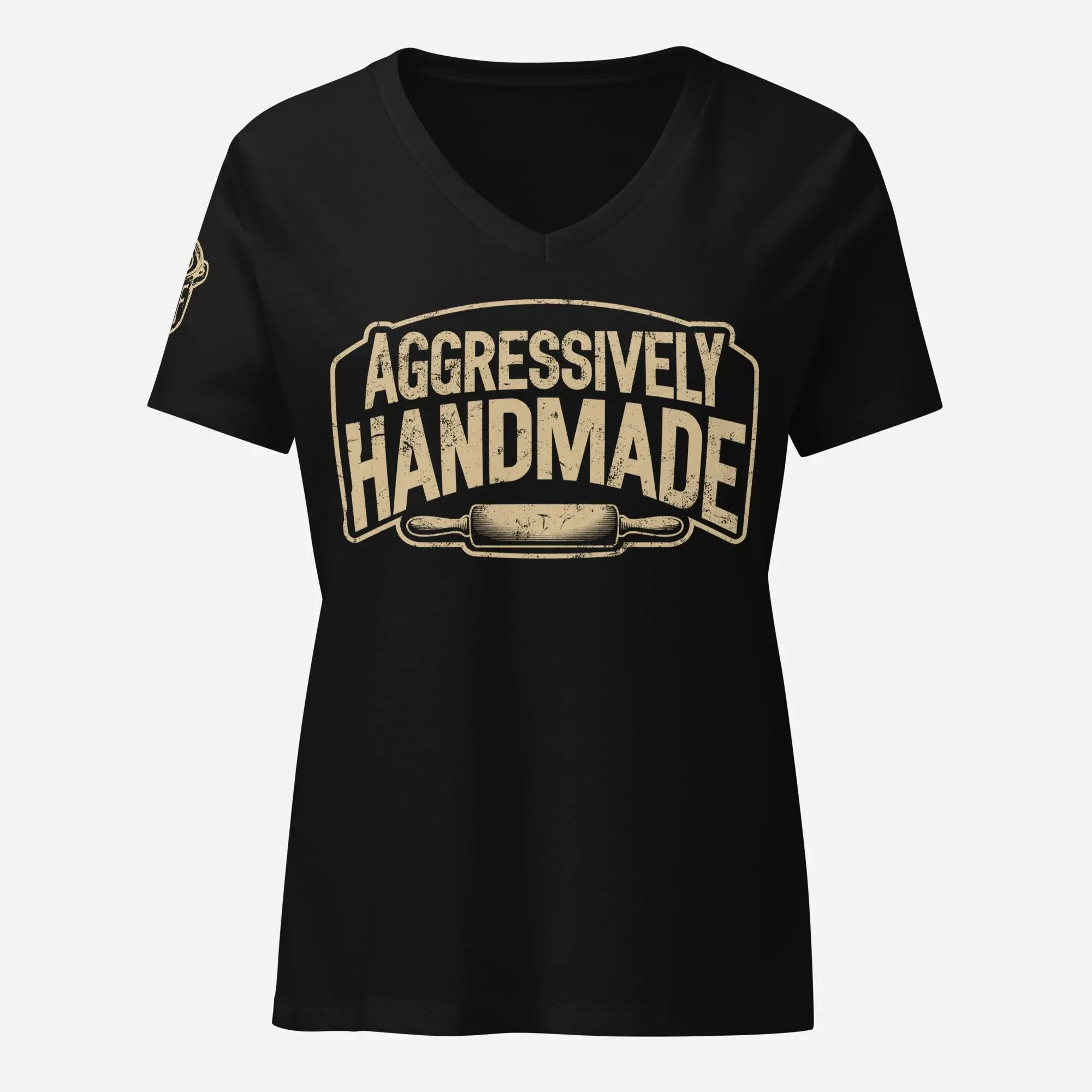 Aggressively Handmade Women’s Relaxed V-neck Tee - Odd Chef